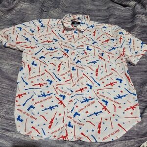 Staghorn Outfitters‎ Men's XL Patriotic Button Down Shirt Land Of Free